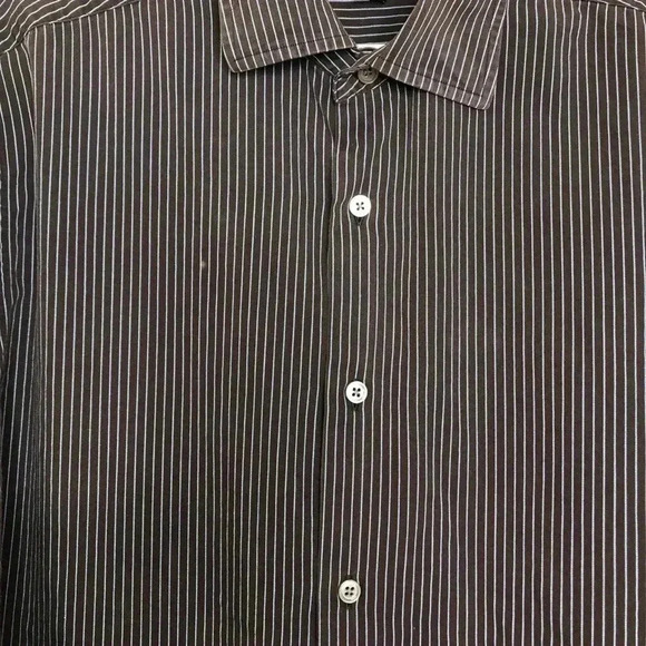 Banana Republic Factory Striped Dress  Shirt Large - Picture 3 of 16